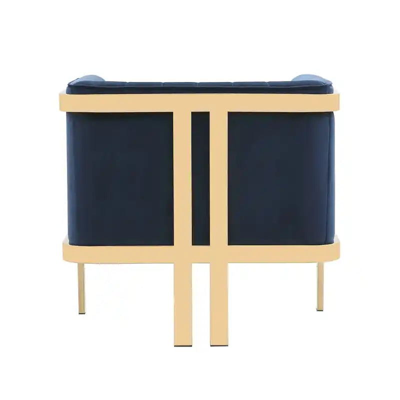 Fauteuil d'appoint en velours et laiton - Bleu roi