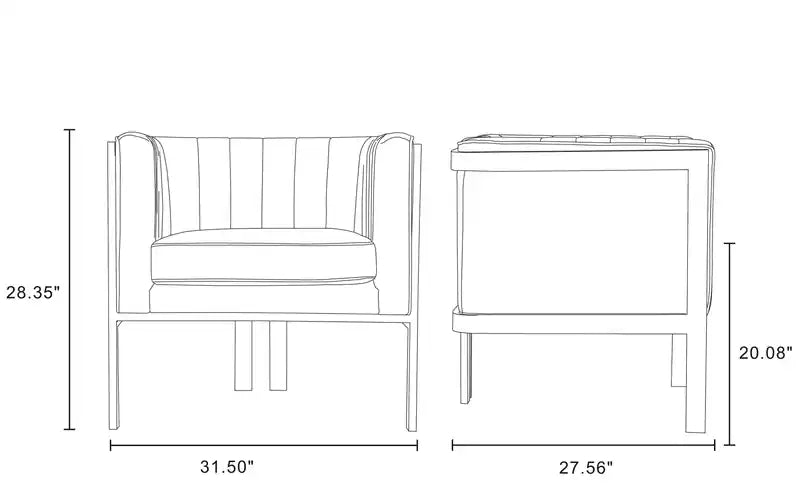 Fauteuil d'appoint en velours et laiton - Bleu roi