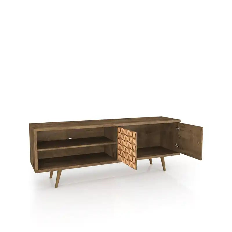 Meuble TV Mid-Century Modern 3 étagères et 2 portes à 62,99 $