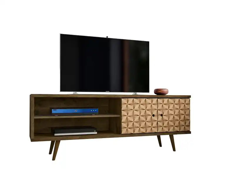 Meuble TV Mid-Century Modern 3 étagères et 2 portes à 62,99 $