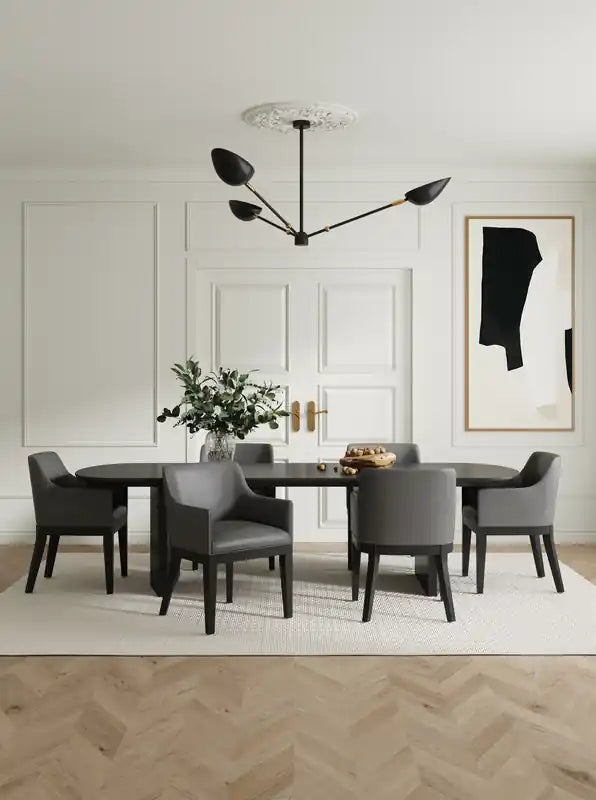 Chaise de salle à manger en cuir 