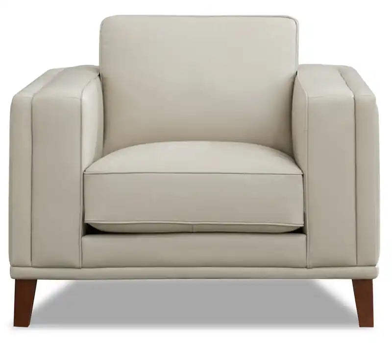 Hydeline Lyon Leather Chair - Vanilla