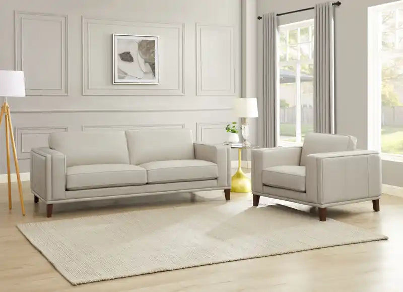Fauteuil en cuir - Vanille