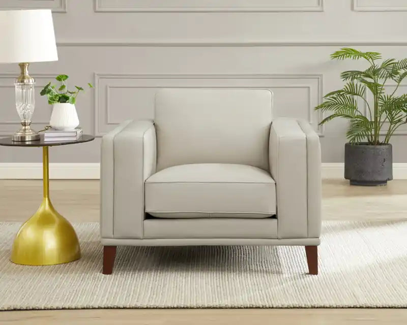 Fauteuil en cuir - Vanille