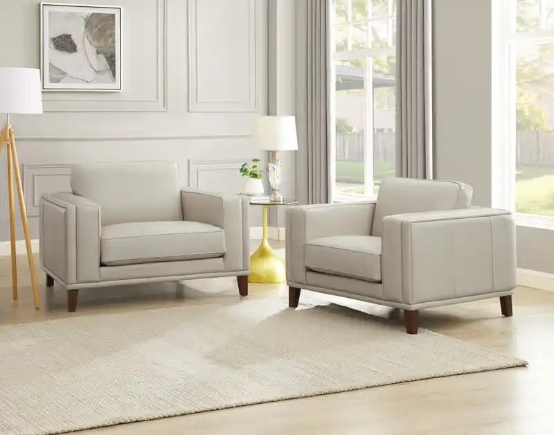 Fauteuil en cuir - Vanille