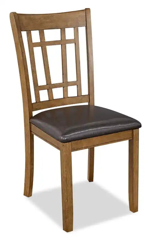 Chaise de salle à manger en tissu d'aspect lin - Gris tourterelle