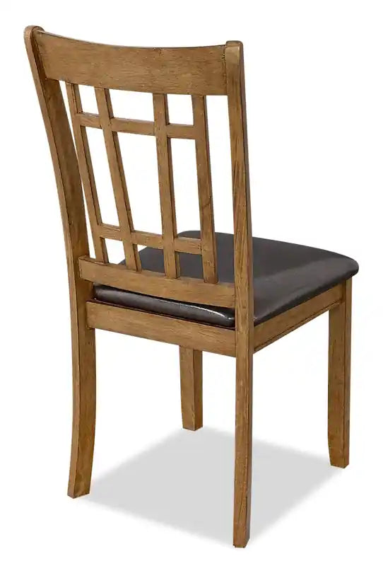 Chaise de salle à manger en tissu d'aspect lin - Gris tourterelle