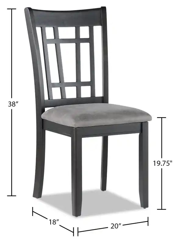 Chaise de salle à manger en tissu d'aspect lin - Gris tourterelle