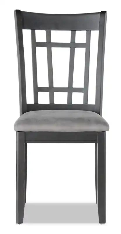 Chaise de salle à manger en tissu d'aspect lin - Gris tourterelle