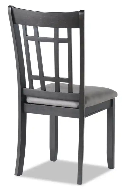 Chaise de salle à manger en tissu d'aspect lin - Gris tourterelle