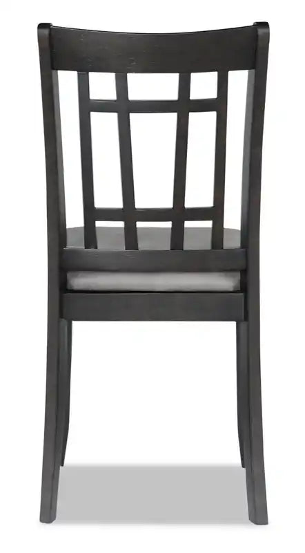 Chaise de salle à manger en tissu d'aspect lin - Gris tourterelle