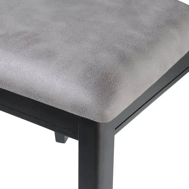 Chaise de salle à manger en tissu d'aspect lin - Gris tourterelle