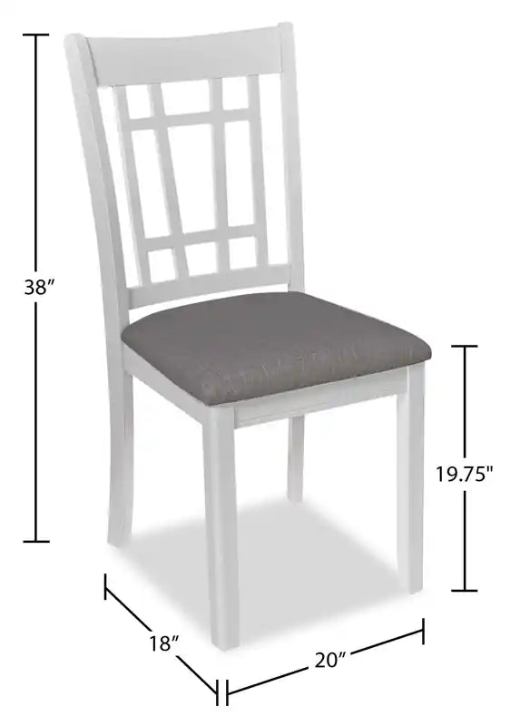 Chaise de salle à manger en tissu d'aspect lin - Gris tourterelle
