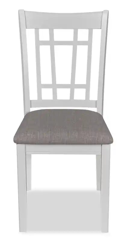 Chaise de salle à manger en tissu d'aspect lin - Gris tourterelle