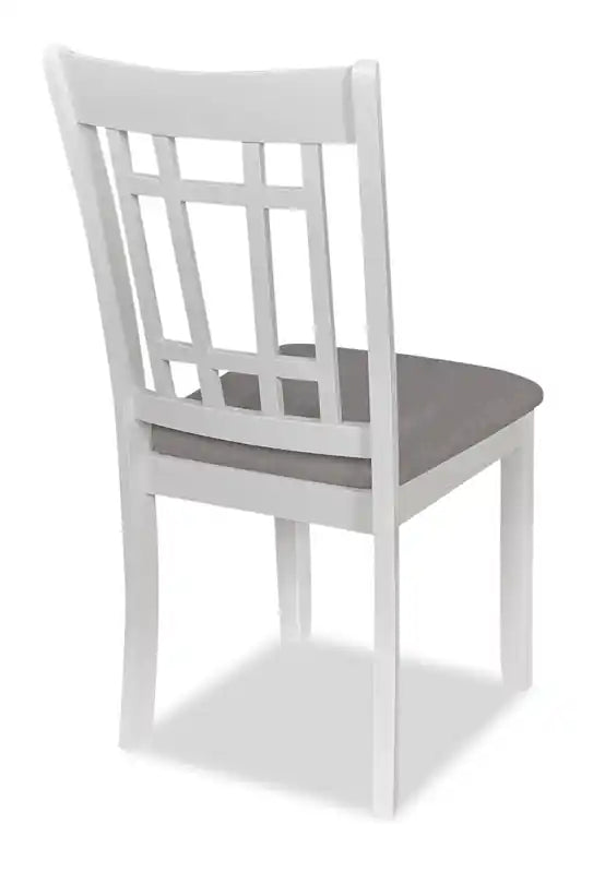 Chaise de salle à manger en tissu d'aspect lin - Gris tourterelle