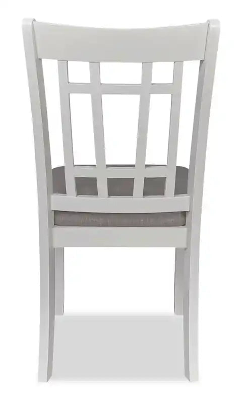 Chaise de salle à manger en tissu d'aspect lin - Gris tourterelle