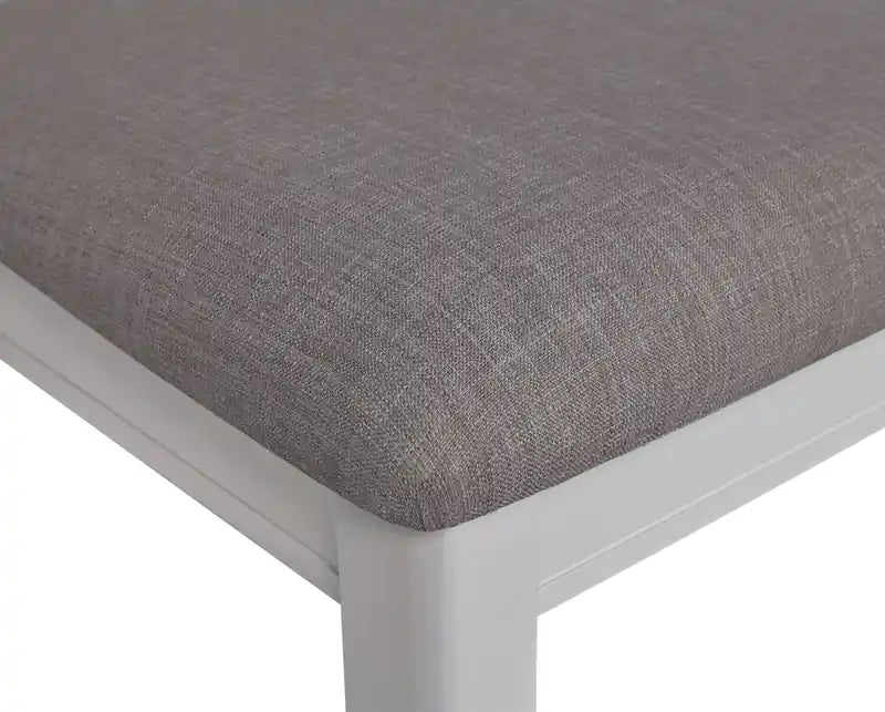Chaise de salle à manger en tissu d'aspect lin - Gris tourterelle