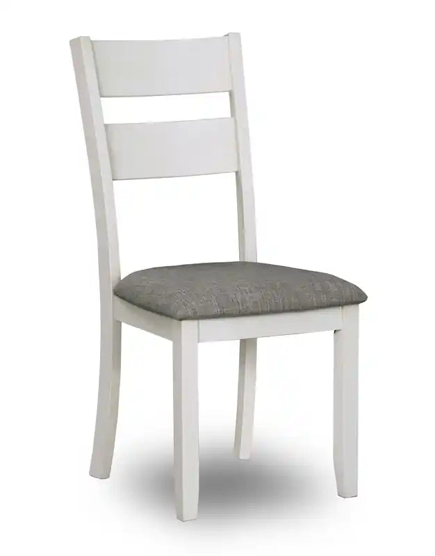 Ensemble de salle à manger 7 pièces avec table et 6 chaises, tiroirs de rangement, piédestal à tréteaux, 70W - Blanc/Gris