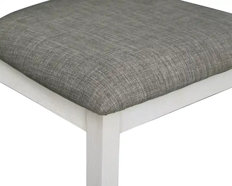 Ensemble de salle à manger 7 pièces avec table et 6 chaises, tiroirs de rangement, piédestal à tréteaux, 70W - Blanc/Gris