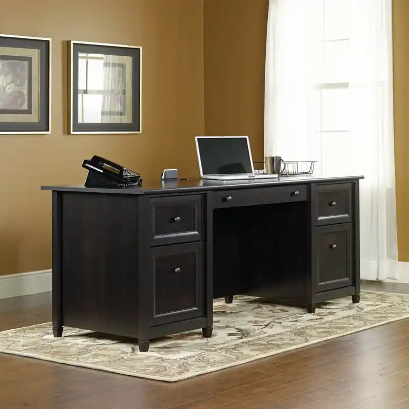 65.12 Bureau de direction avec 4 tiroirs - Noir Estate