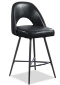 Elijah Counter-Height Stool with Swivel Seat & Vegan Leather Fabric, 26H