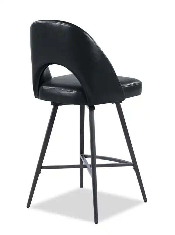 Tabouret avec assise pivotante et revêtement en cuir végétalien, hauteur 66 cm