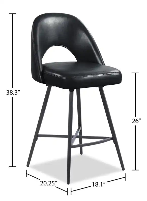 Tabouret avec assise pivotante et revêtement en cuir végétalien, hauteur 66 cm