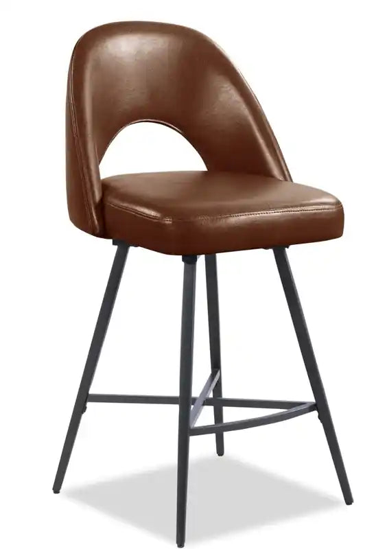 Tabouret avec assise pivotante et revêtement en cuir végétalien, hauteur 66 cm