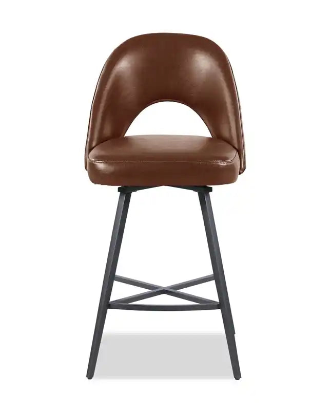 Tabouret avec assise pivotante et revêtement en cuir végétalien, hauteur 66 cm