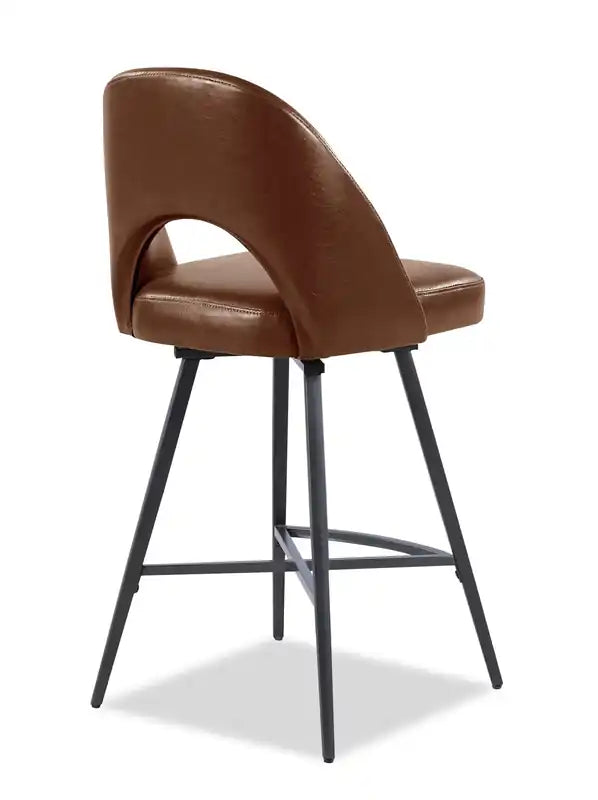 Tabouret avec assise pivotante et revêtement en cuir végétalien, hauteur 66 cm