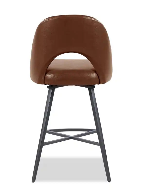Tabouret avec assise pivotante et revêtement en cuir végétalien, hauteur 66 cm