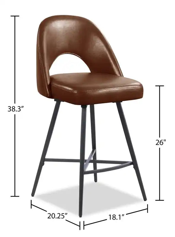 Tabouret avec assise pivotante et revêtement en cuir végétalien, hauteur 66 cm
