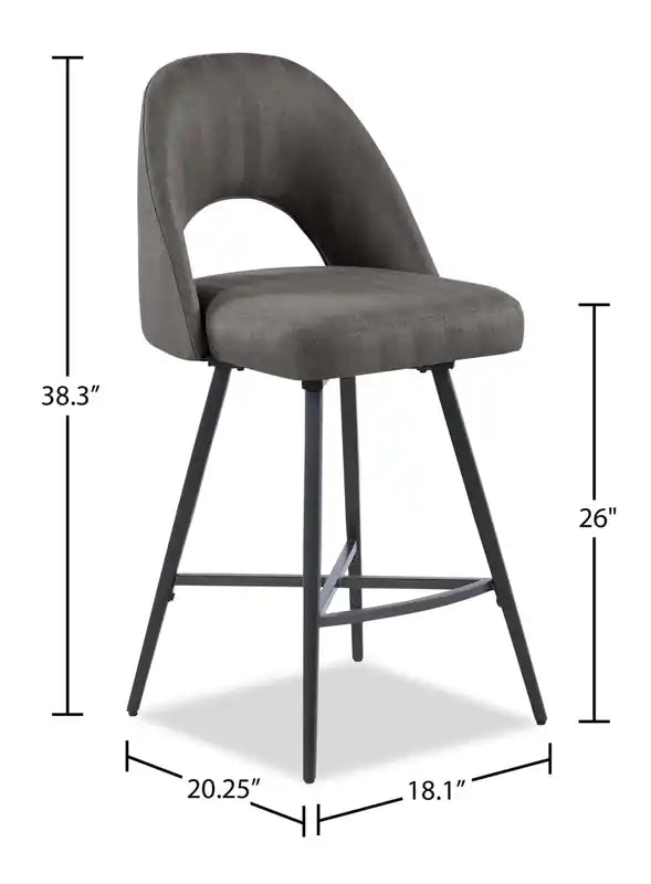 Tabouret avec assise pivotante et revêtement en cuir végétalien, hauteur 66 cm