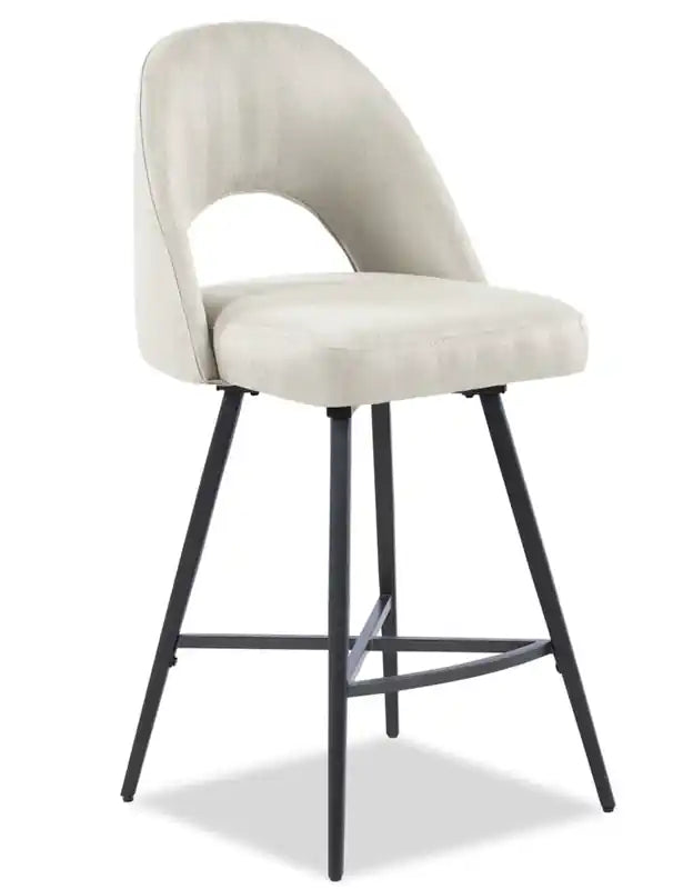 Tabouret avec assise pivotante et revêtement en cuir végétalien, hauteur 66 cm