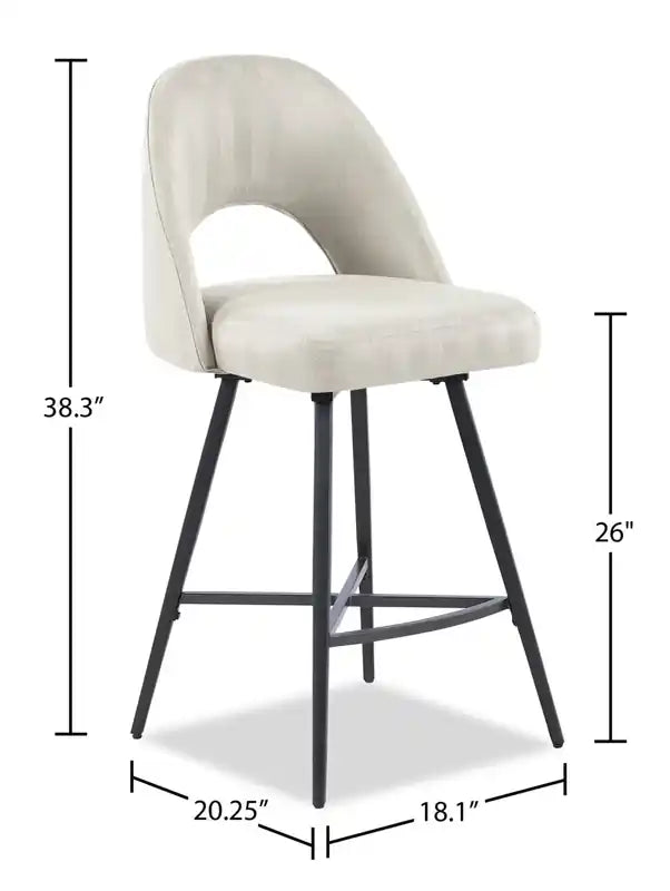Tabouret avec assise pivotante et revêtement en cuir végétalien, hauteur 66 cm