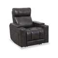 Escape 39 Power Reclining Chair with Power Headrest and Surround Sound - Dark Brown Leather-Look Fabric