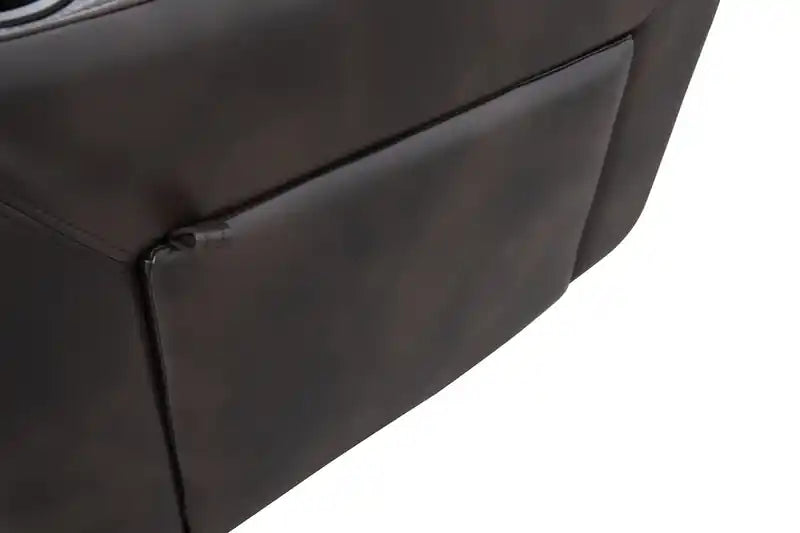 Fauteuil inclinable électrique de 39 po avec appuie-tête électrique et son ambiophonique – Tissu à l'aspect cuir marron foncé