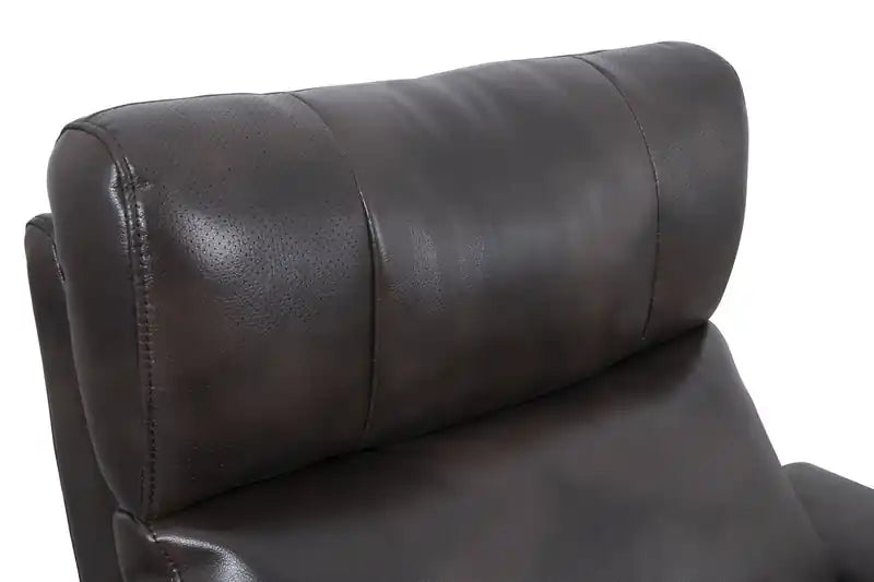 Fauteuil inclinable électrique de 39 po avec appuie-tête électrique et son ambiophonique – Tissu à l'aspect cuir marron foncé