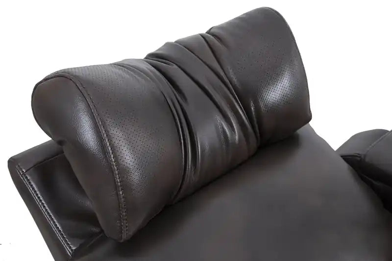 Fauteuil inclinable électrique de 39 po avec appuie-tête électrique et son ambiophonique – Tissu à l'aspect cuir marron foncé