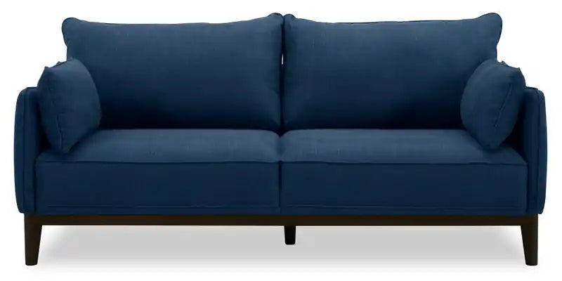 Cindy Crawford Home Gena 78.7 Linen-Look Fabric Condo Size Sofa with Removable Back Cushions