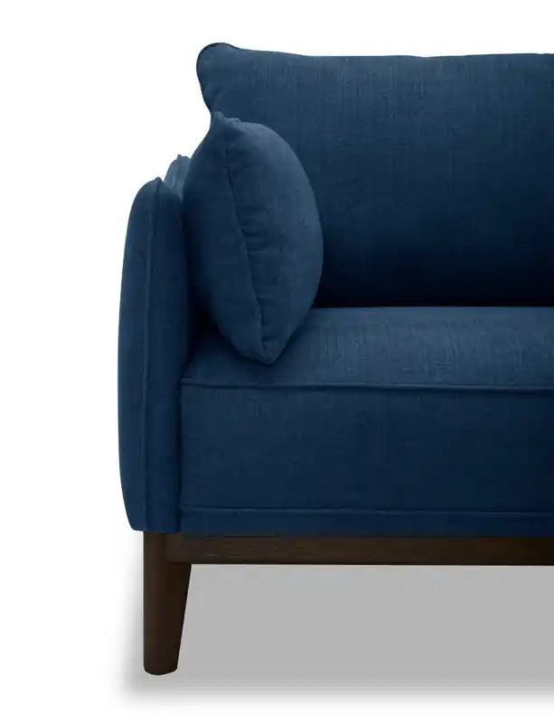 Canapé de 199,9 cm en tissu aspect lin avec coussins de dossier amovibles