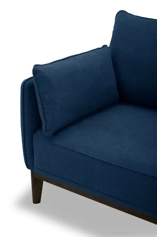Canapé de 199,9 cm en tissu aspect lin avec coussins de dossier amovibles