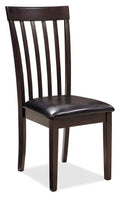 Hammis Dining Chair with Vegan-Leather Fabric, Slat-Back