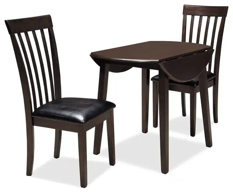 Chaise de salle à manger en cuir vegan, dossier à lattes