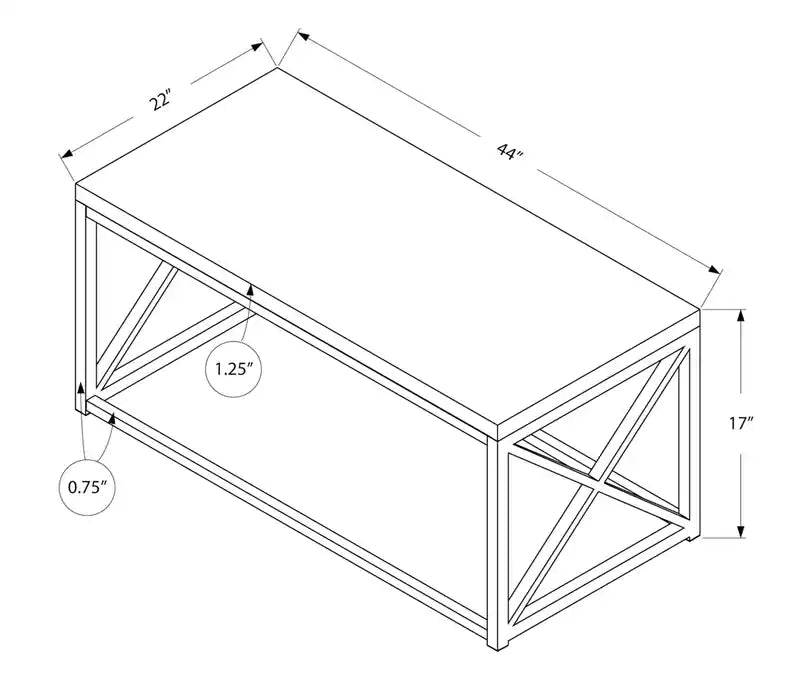 Table basse moderne 44 - Blanche avec base en métal chromé