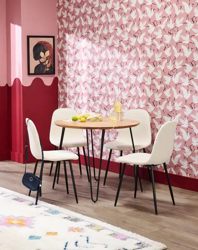 Chaise de salle à manger en tissu polyester