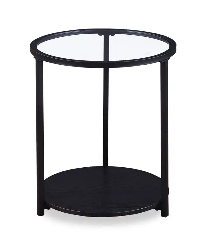 Kendal 20 Modern Round Glass Top End Table
