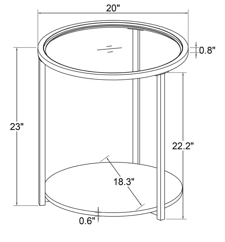 20 tables d'appoint rondes modernes avec plateau en verre