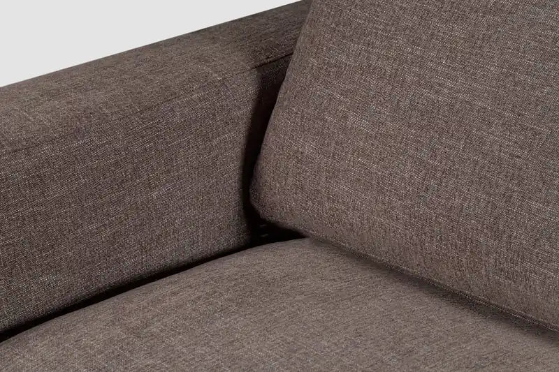 Fauteuil gauche 42,5 en tissu chenille avec coussins en plumes et duvet – Marron café