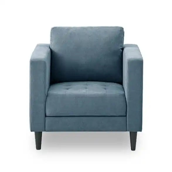 Fauteuil en tissu de 32 po avec coussin de siège capitonné et coussin de dossier réversible